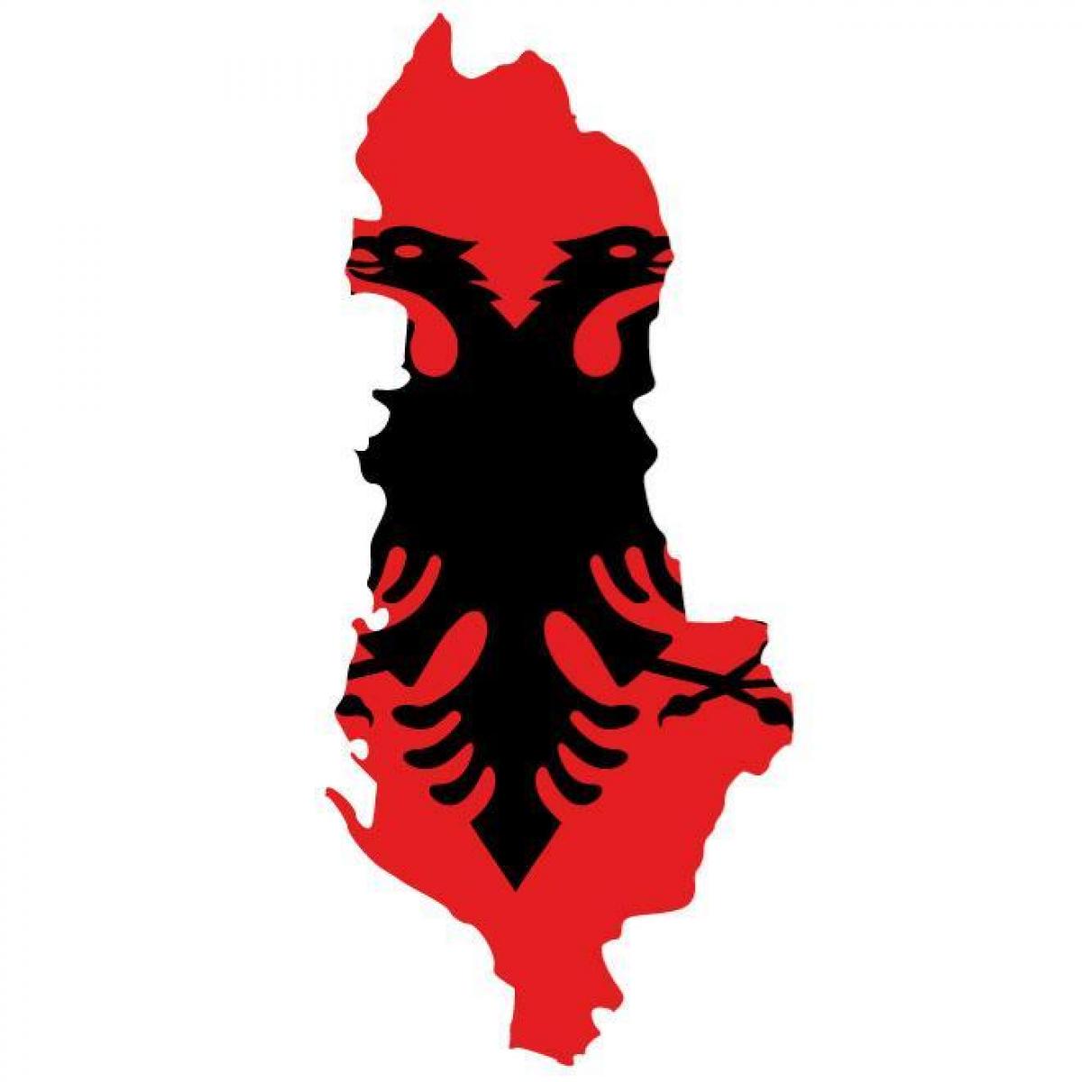 mapa da Albânia bandeira