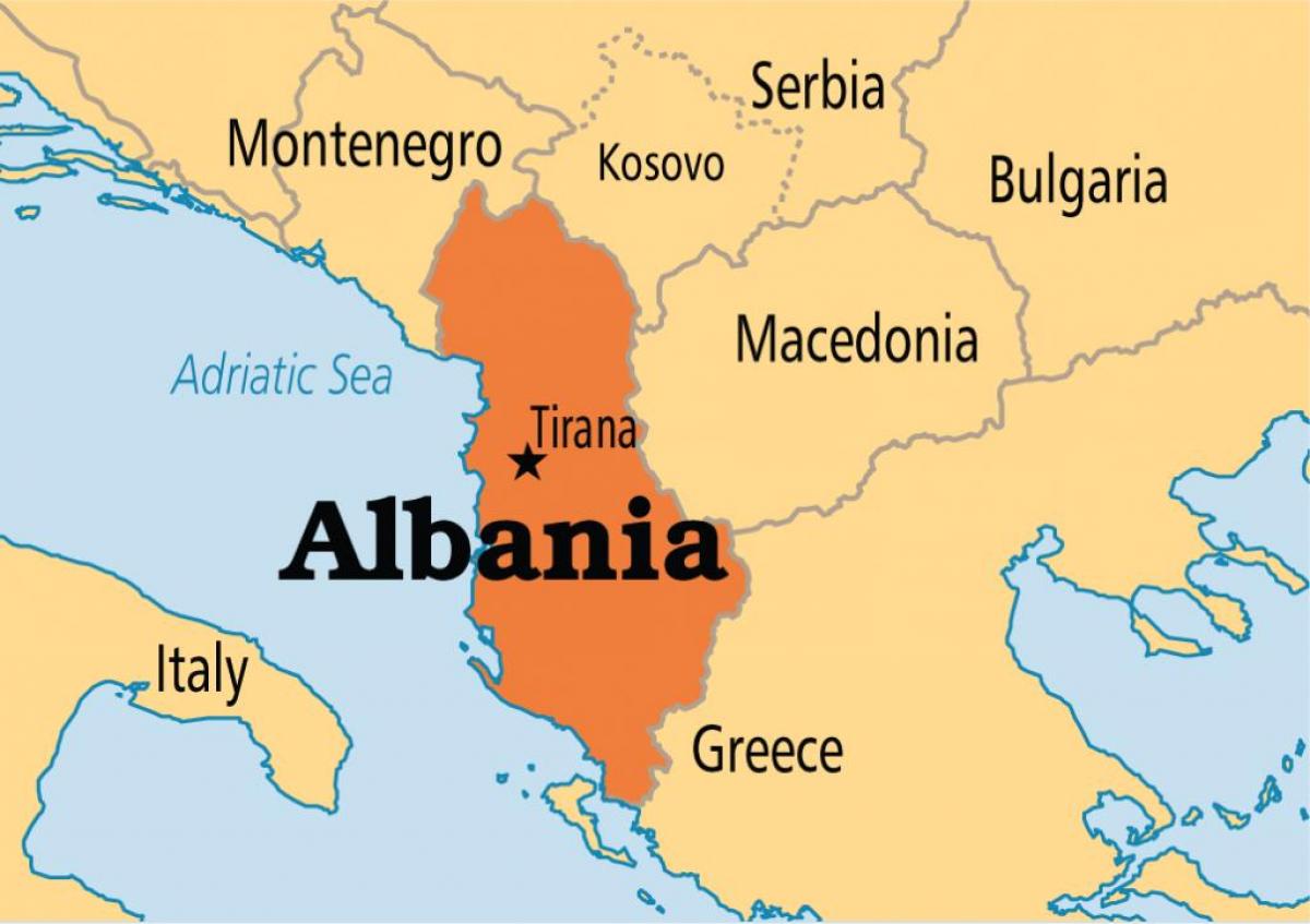 mapa de tirana, Albânia