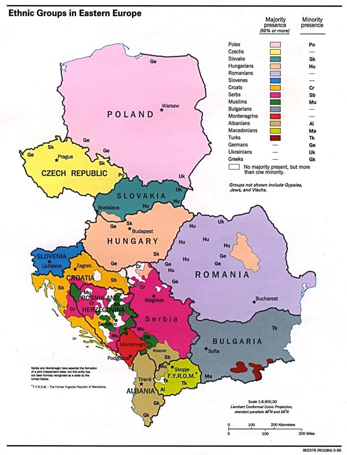 étnica mapa da Albânia