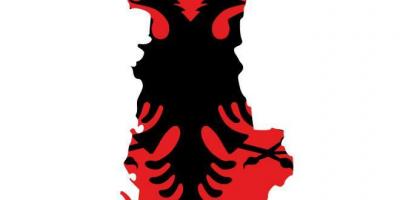 Mapa da Albânia bandeira